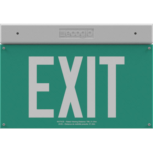CAD Drawings Ecoglo Inc. EXH Series Hybrid LED / Luminous Exit Signs: 75 Ft. Rated Visibility